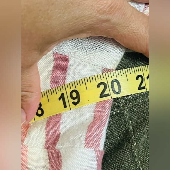 Express Cotton Blend Stripe Ruffle Wrap Dress in Cream Pink Size Medium - Picture 13 of 13